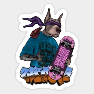 Crazy Dog Skater Sticker